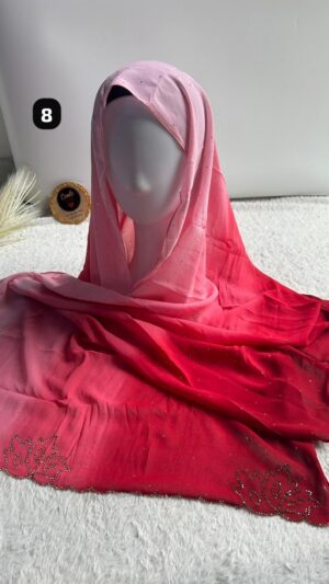 Ombre Crystal georgette Hijab